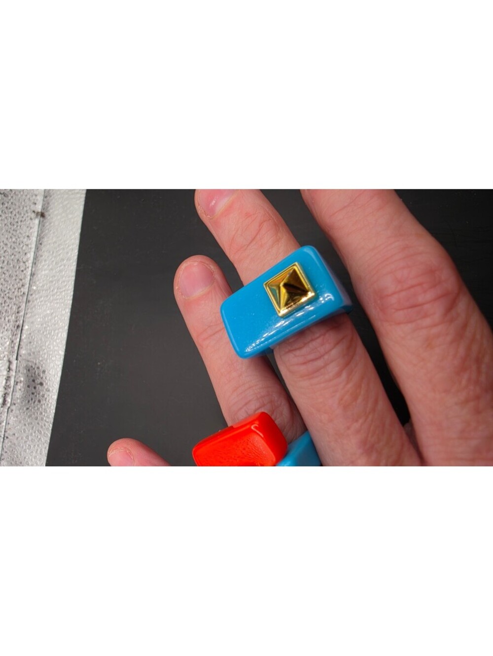 Bold Color Block Adjustable Rings Size 7 - Picture 5 of 9